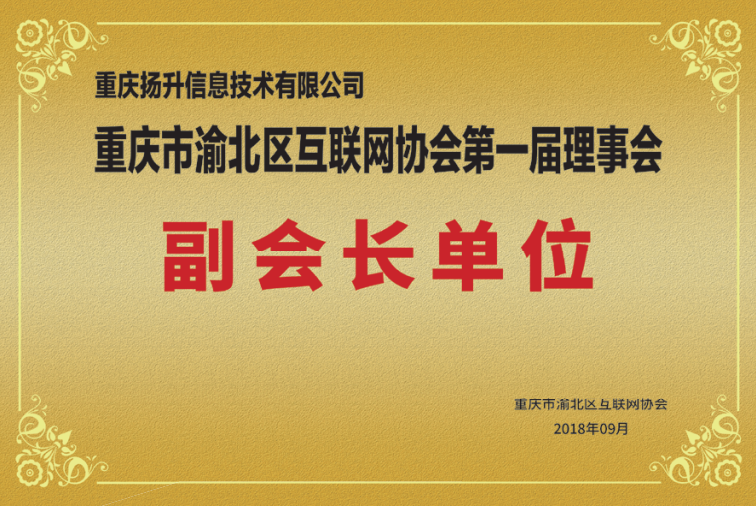 重庆市渝北区互联网协会第一届理事会副会长单位